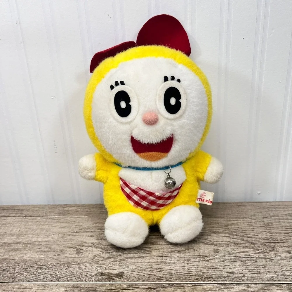 Bandai Dorami Doraemon Vintage Fuzzy Plush‎ Toy Japan 1991 Doll Yellow Cat 8.5